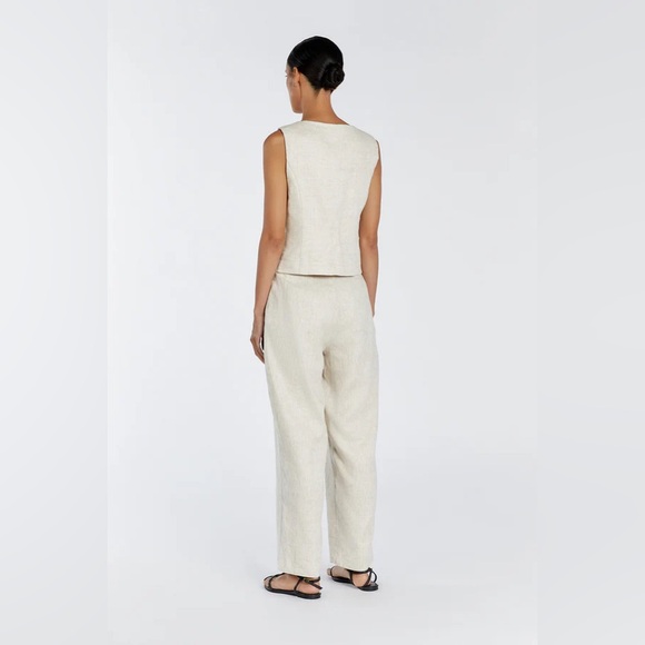 DISSH Natural Linen Tapered Pant NWT Size 2 - Picture 3 of 5